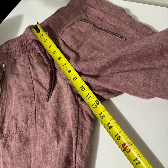 Athleta active leisure linen Dusty Rose Wide Leg Pants size 10P - Picture 6 of 9